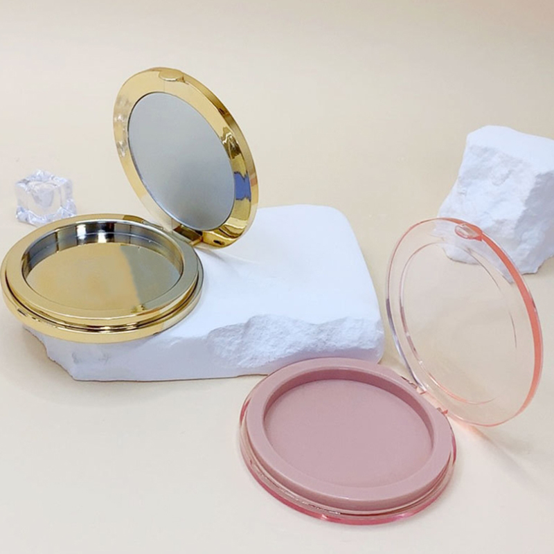RO-BST08 Transparent round flip-top blush box