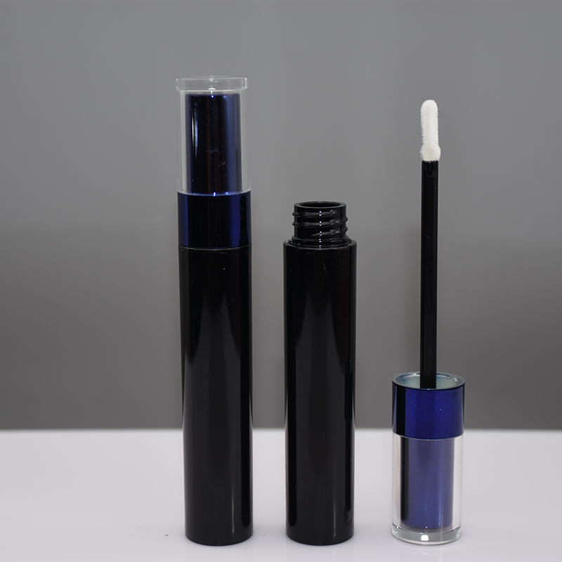 RO-LGT02 Black electroplated blue ring lip gloss tube