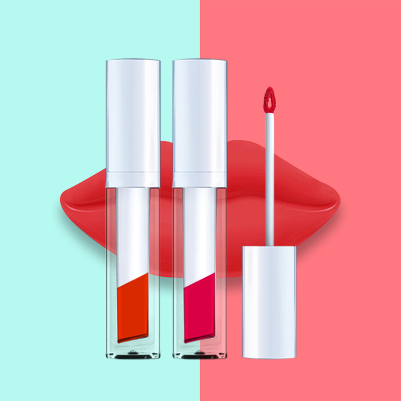 RO-LGT52 White double-layer plastic lip gloss tube